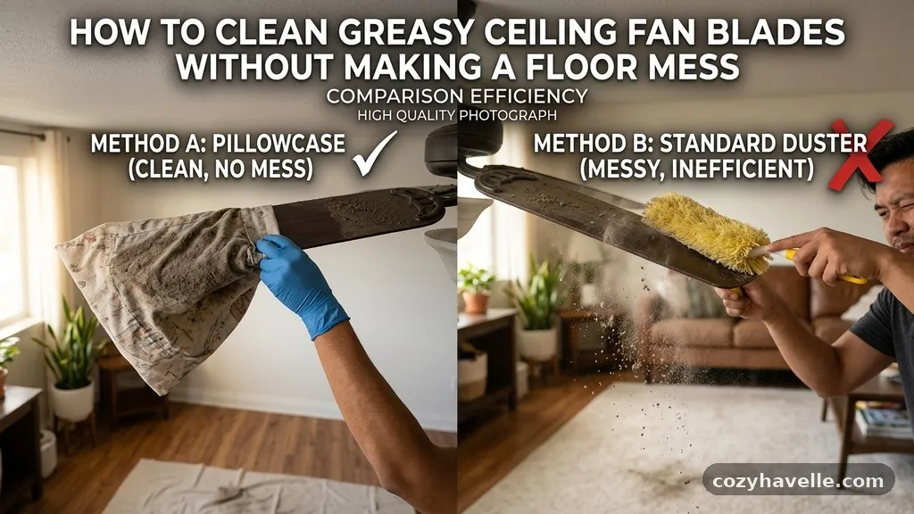 Equipment Comparison for Efficiency - How to Clean Greasy Dust Off Ceiling Fan Blades Without Making a Floor Mess