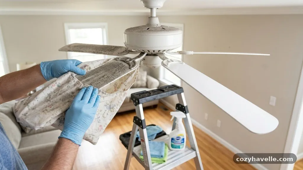 The Role of the Ceiling Fan Motor - How to Clean Greasy Dust Off Ceiling Fan Blades Without Making a Floor Mess